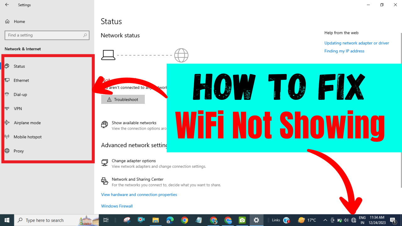 Wifi Not Showing In Windows 10