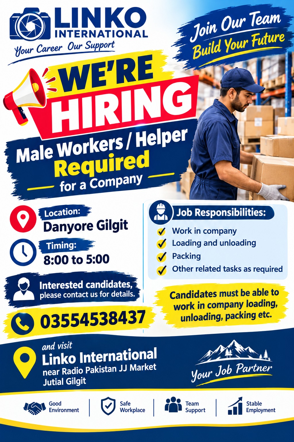 Linko International Jobs in Gilgit 2026: Male Workers and Helpers Required in Danyore 3 Linko International Jobs in Gilgit 2026: Male Workers and Helpers Required in Danyore