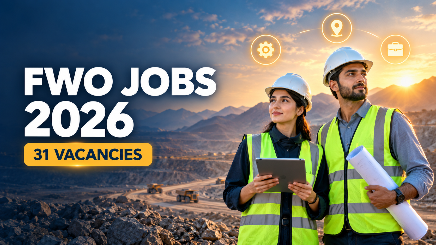 Engineers and geologists at a mining site in Balochistan for the FWO Nokundi jobs 2026