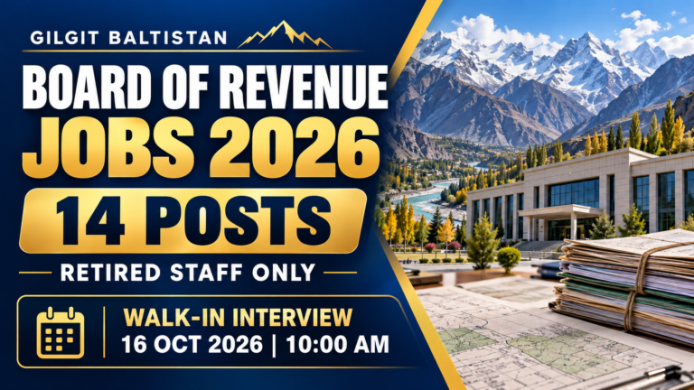 Gilgit Baltistan Board of Revenue Jobs 2026 – 14 Posts